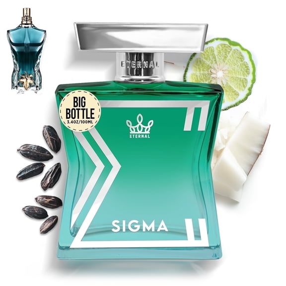 Eternal Fragrance SIGMA, Coconut Bergamot, Soft Tonka Eau de Parfum, Inspired by Beau Cologne for Men, 3.4 oz (100ml) Spray