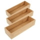 thumbnail image 1 of Organizador de cajones de bambú apilable, 3 unidades, caja de almacenamiento, organizador de utensilios de granja, bandeja de madera para cocina, baño y dormitorio, 1 of 7