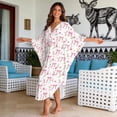thumbnail image 3 of Xixirimido Pink Bows Floral Print Kaftan Dresses for Women Plus Size V Neck Caftans Long Batwing Sleeve Beach Cover Ups Summer Beach Dress, 3 of 7