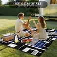 thumbnail image 4 of Navy Blue Black Geometric Outdoor Rug for Patio/Deck/Porch, Non-Slip Large Area Rug 4 x 6 Ft, Modern Color Block Abstract Indoor Outdoor Rugs Washable Area Rugs, Reversible Camping Rug Carpet Runner, 4 of 8