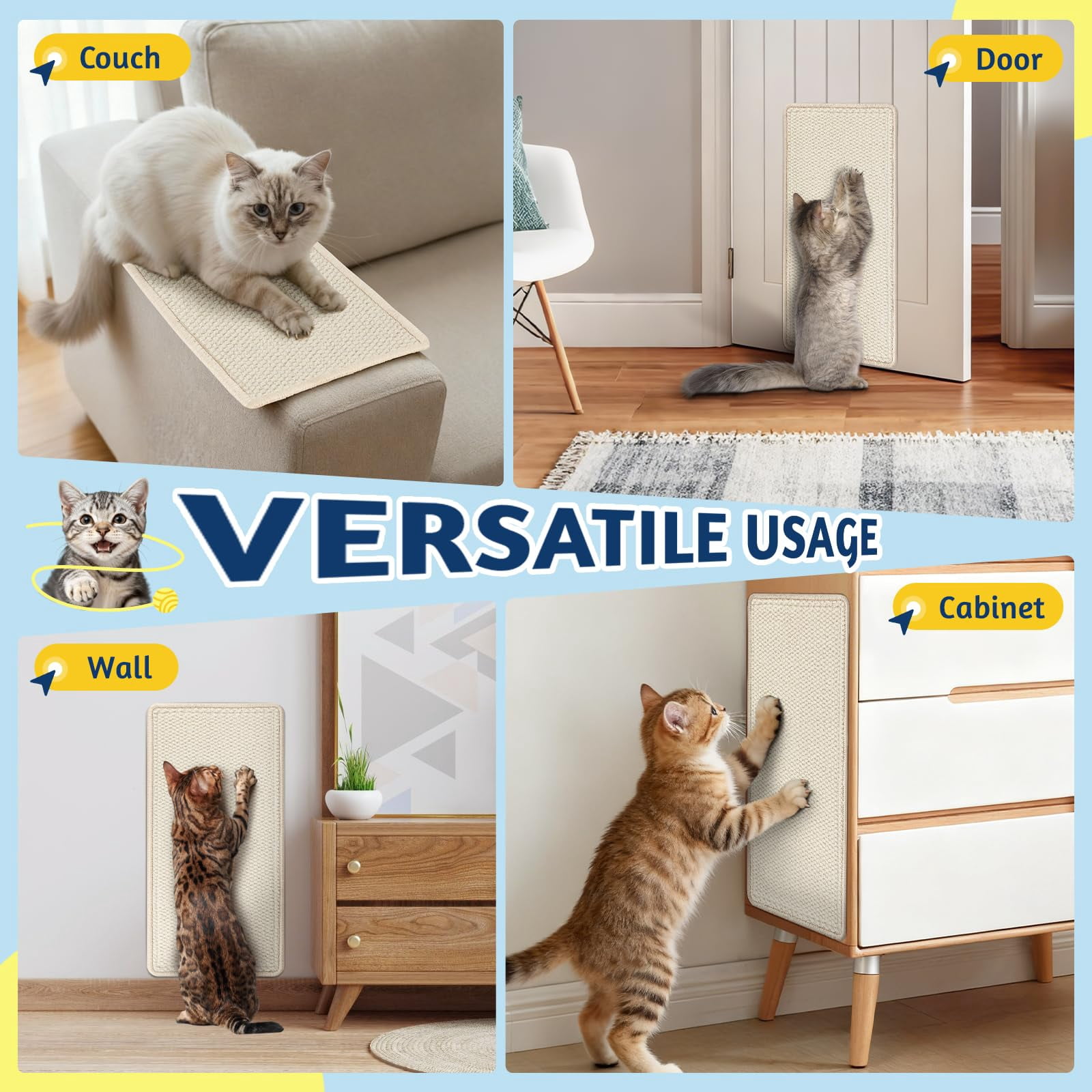 ​ Corner Cat Scratcher Wall Mounted For Indoor Cats  Pad Door Frame 19.6x9.8 Inch Anti Scratch Furniture Protector Couches And Walls​