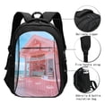 thumbnail image 3 of Balery Pastel Pink Beach Cafe Mochila con carga USB para hombre y mujer - Mochila impermeable y antirrobo para portátil con puerto USB para viajes, trabajo, estudios y universidad, 3 of 7