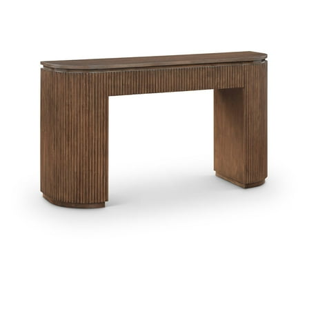 Meridina Furniture Astrid Brown Solid Wood And Oak Veneer Console Table