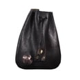 thumbnail image 4 of Mini bolso con cordón, monedero de cuero de PU, monedero, bolso medieval para cinturón, accesorio de disfraz para festivales góticos, juegos de rol Negro, 4 of 8