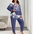 thumbnail image 2 of REORIAFEE Pajamas for Women Set Pants Christmas 2 Piece Plus Size Loungewear Long Sleeve Top and Jogger Snowflake Soft Sleepwear Blue XL-5XL, 2 of 4