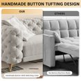 thumbnail image 4 of VEPXXP 97.7" 3-in-1 Convertible Sleeper Sofa, Pull Out Sofa Bed with Deep Seat & Movable Ottoman, Button Tufted Couch for Living Room, Light Grey, 4 of 9
