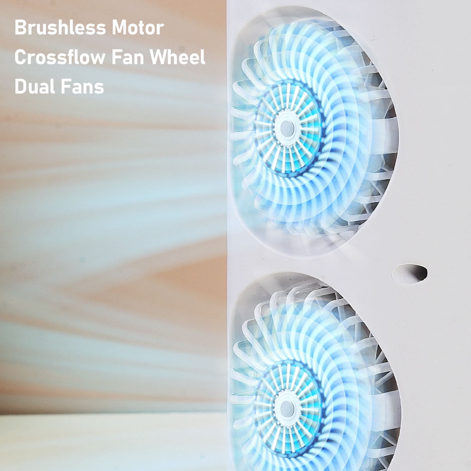 YAHHU Portable Air Conditioner with Light USB Plug 3 Speed Dual Fans Mini Air Cooler 120mL Water Tank Desktop Fan (8.7 inches / 22.1 cm)