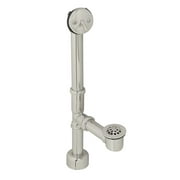 Westbrass D3231K-20 14" Brass Bathtub Assembly with Trip Lever and Strainer Drain, All Exposed, Stainless Steel