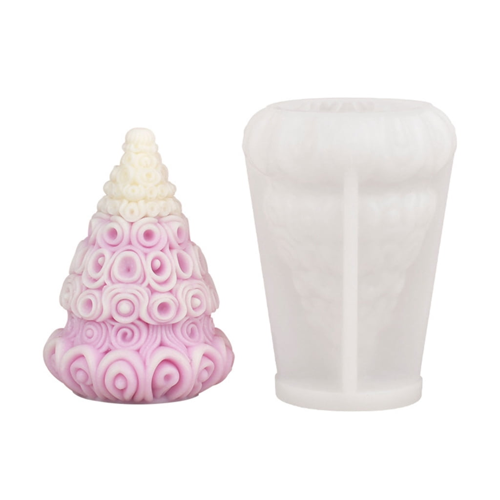 3D Christmas Tree Candle Silicone Mold Handmade Gypsum Mould Table Ornaments DIY Christmas Decorations Holiday Party