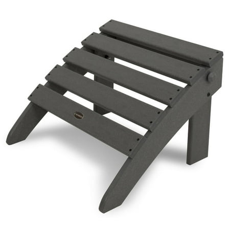 20" Recycled Earth-Friendly Outdoor Patio Folding Classic Ottoman - Slate Gray
