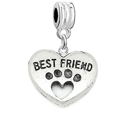 Best Friends Heart Charm Bead