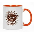 thumbnail image 1 of Inkdotpot Peace Love And Coffee Funny Novelty11 OZCoffeeMugsCoffee Lover Gift For Friends Best Friend Mug-Orange, 1 of 5