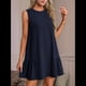thumbnail image 4 of Vestido Tipo Chaleco Sin Mangas con Cuello Redondo en Color Liso, Azul Marino, Talla XXL, 4 of 6