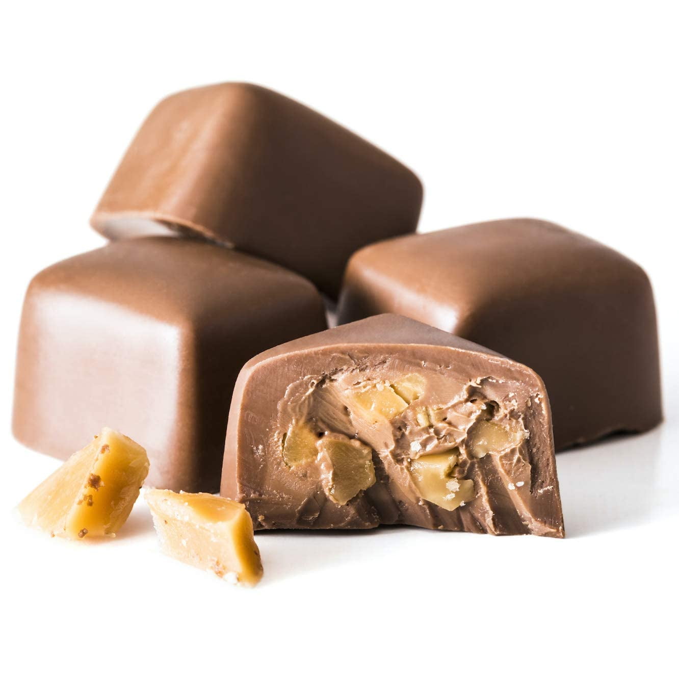 Utah Truffles Belgian Milk Chocolate Toffee Individually Wrapped Pouch, Naturally Gluten , Gourmet Smooth Creamy Natural Truffle, 16 oz, Approx. 32 pc