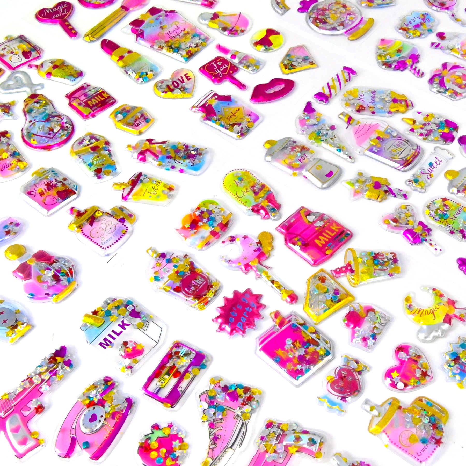 Jewelry & Nails Glitter Sticker Pad - 360 Stickers With 15 Background Pages