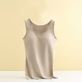 thumbnail image 6 of WREESH Womens Slim Tank Tops Winter Velvet Thermal Inner Wear With Chest Pad Integrated Velvet Thickening Bottoming Large Size New Underwear Coffee, 6 of 8