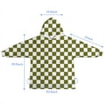 thumbnail image 7 of Olive Green and White Checkerboard Pattern Blanket Hoodies for Kids 6-13YR Oversize Wearable Blanket Hoodies for Boys Girls Teens, 7 of 7