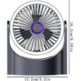 thumbnail image 2 of Rotating Desk Fan, Quiet and Adjustable, 16 x 13 x 9 cm, with Hanging Lighting, Compact Cooling Device, 180 Degree Rotation., 2 of 5