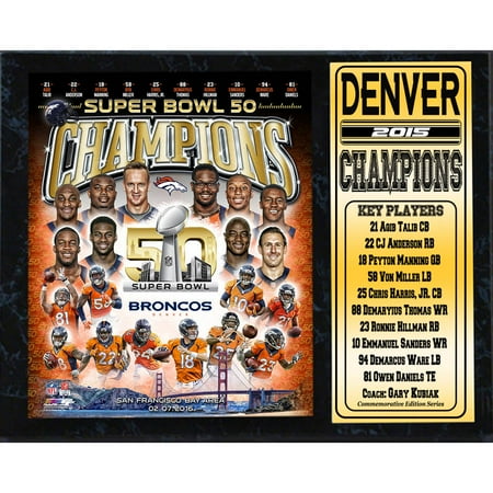 Denver Broncos Parking Sign - 12x15 Stat Plaque, Super Bowl 50 Champion Denver Broncos