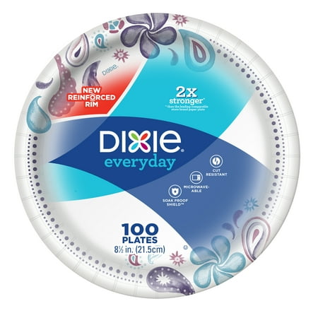 Dixie Everyday Paper Plates, 8 1/2", 100 count