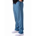 thumbnail image 2 of Men's Drawstring Waist Seamed Straight Leg Casual Pants Denim Blue XXL, 2 of 10