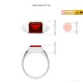 thumbnail image 5 of ANGARA Lab Grown 3 Ct Emerald-Cut Ruby Signet Ring in 925 Sterling Silver for Women (Size-9x7mm) | July Birthstone, Birthday, Anniversary, Jewelry Gift for Women | Lab Grown Ruby Ring, 5 of 8