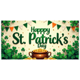 thumbnail image 2 of LUUFILx St Patricks Day Banner Happy Decoration Backdrop Party Supplies Clover Background Lucky Props Event Celebration Festive Decor Green Shamrock, 2 of 8