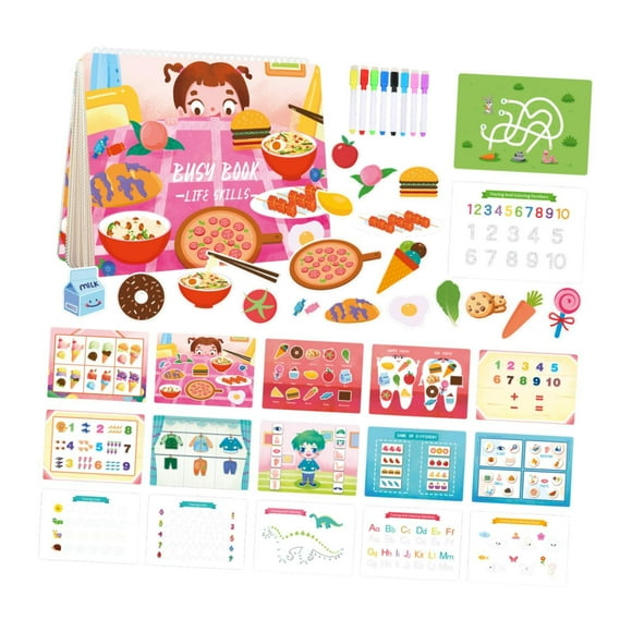 Libro para niños, Libros para colorear Material de aprendizaje, Libro de juguetes de aprendizaje preescolar Libro de educación temprana, Libro de Tema de la vida