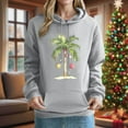 thumbnail image 2 of Fartey Christmas Hoodies for Women Trendy Xmas Graphic Pullover Tops Loose Casual Long Sleeve Drawstring Hooded Sweatshirts Fall Winter Fleece Pullover Tops with Pockets Gray S, 2 of 5