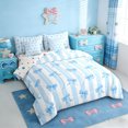 thumbnail image 2 of Erosebridal Blue Bowtie Personalized Gifts 7-Piece Bedding Comforter Set,Cartoon Coquette Bows King Bedding Sets For Kids,Reversible, 2 of 7