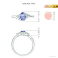 thumbnail image 4 of ANGARA Natural Oval Tanzanite Bypass Ring with Trio Diamond Accents in 14K White Gold for Women (Size-7x5mm) | December Birthstone, Anniversary, Jewelry Gift for Women | Natural Tanzanite Ring, 4 of 8