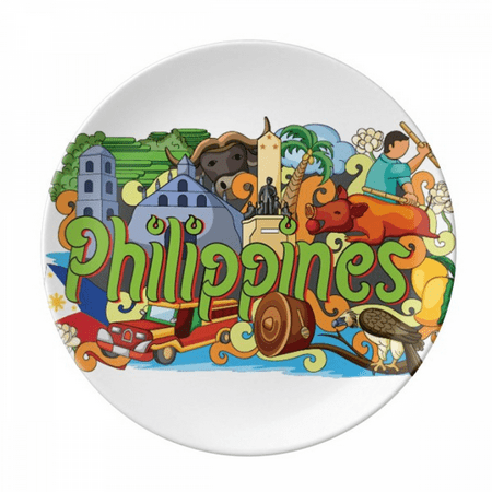 

Caguen Philippine Graffiti Plate Decorative Porcelain Salver Tableware Dinner Dish