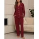 thumbnail image 3 of Conjunto de pijama ZMJ para mujer, camisa de manga larga y pantalones, 3 of 9