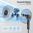 thumbnail image 3 of Qunler 16'' Pedestal Oscillating Fan with Remote Control, Timer Stand up Fan, 3-Speed, Electric Cooling Fans for Bedroom Home Office Use, 3 of 11