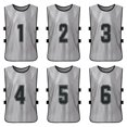 thumbnail image 4 of Tignapoo 6-Pack Adult Reversible Training Vests with Numbers 1-6, Grey Color, Perfect for Sports Activities like Football and Basketball, 4 of 6