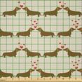 thumbnail image 2 of Ambesonne Dachshund Fabric by the Yard Microfiber, Sausage Dogs in Love, 2 Yards, Chocolate Vermilion, 2 of 2