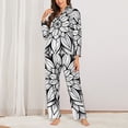 thumbnail image 2 of Sikiie Mandala Floral Line Art Pajamas for Women Set, Womens Pajama Sets, Lounge Sets for Women, 2pjs for Women-Small, 2 of 7