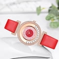 thumbnail image 3 of Leather Strap Watch Strap Leather Linjie Ladies Fashion Quartz Watch Leather Strap Watch Analog Watch Set, 3 of 5