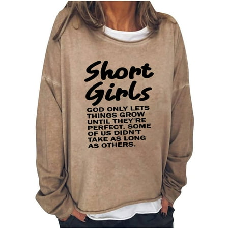 

Ziloco Long Sleeve Round-Neck Blouses & Shirts Black Corset Top Women Oversize Funny Text Letter Print Round-Neck Long Sleeve Loosen Single Sweatshirt Tops Pullover Blouse T-Shirts
