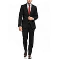 thumbnail image 5 of Nicoletti Mens Suit Slim Fit 2 Piece Two Button Working Buttonholes Jacket Black, 5 of 5