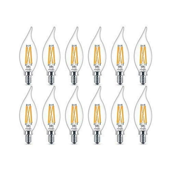 Philips LED Ampoule en Verre Classique à Intensité Réglable BA11, 500 Lumens, Lumière du Jour (5000K), 5,5 W-60 W, Douille E12, Certifiée Title 20, (Lot de 12)