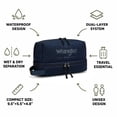 thumbnail image 5 of Wrangler Unisex Travel Toiletry Bag Waterproof Hanging Dopp Kit Dual‑Layer Wet‑Dry Separation Cosmetic Organizer, Navy, 5 of 8