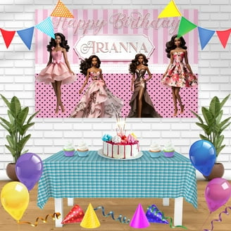 Princess Black Afro American Cute Girls Bn Birthday Banner