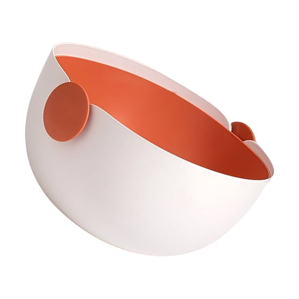 Cesta de drenaje doble, colador de de frutas de plástico, contenedor de Hotel, café, cocina, colador de drenaje con mango reutilizable Almacenamiento y organización del hogar Blanco Naranja Bearachild HA065307-01B