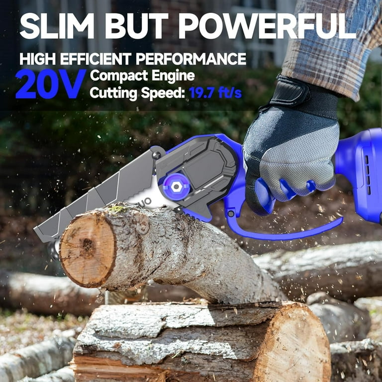 Pulituo 4 Inch Mini Chainsaw Cordless Battery Powered Mini Chain Saw with High hardness Steel Chain Electric Chainsaw Small Chainsaw for Wood Branch Tree Limb Garden Yard 1 Battery Walmart