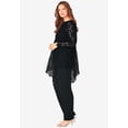 thumbnail image 3 of Roaman's Women's Plus Size Plus-Size Asymmetrical Lace Pant Set –Long Sleeve Lace Scalloped Tunic & Elastic Waist Pants, 3 of 6
