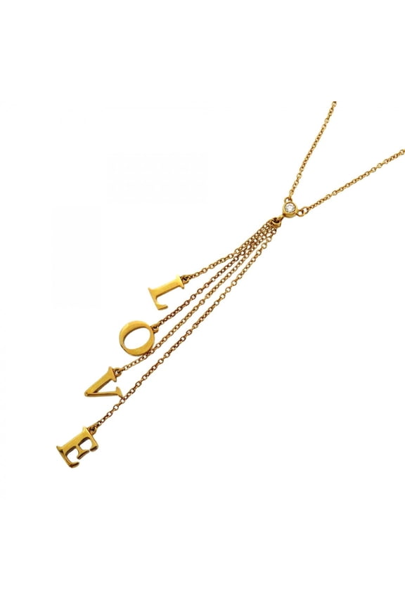Pre-Owned Tiffany & Co. LOVE Necklace, 1PD (18K Yellow Gold), Diamond, Women's, OP002469