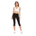 thumbnail image 2 of Sweet Hearts 3-Pack Capri Pants for Women- Elastic Waist Tummy Control Capris for Women Yoga Pants Women’s Capri Leggings Clothing Made in USA, 2 of 5
