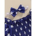 thumbnail image 5 of Bagilaanoe 4th of July Newborn Baby Girl Rompers Star Stripe Short Sleeve Bodysuit + Headband 6M 12M 18M 24M Infant  One Piece Short Jumpsuit for Independence Day, 5 of 8