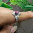 thumbnail image 2 of Pink Ruby 925 Sterling Silver Handmade Promise Wedding Engagement Ring Gift Jewelry For Women, 2 of 5